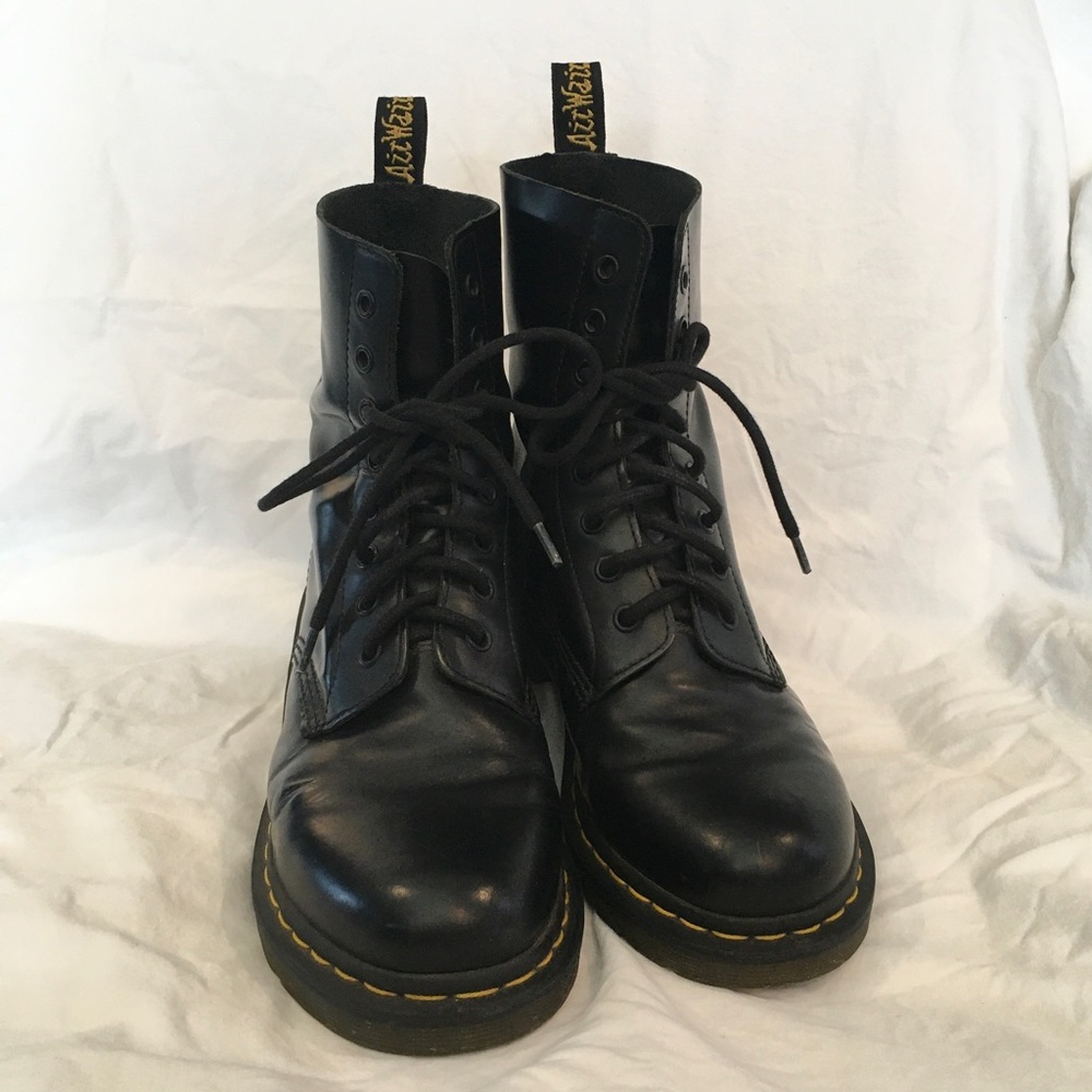 🥾 Doc Martens CLEMENCY WOMEN'S LEATHER HEELED LACE UP BOOTS